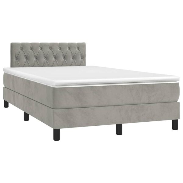 vidaXL Boxspring posteľ s matracom bledosiv&aacute; 120x190 cm zamat
