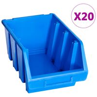 vidaXL Stohovacie úložné nádoby 20 ks modré plastové
