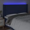 vidaXL Čelo postele s LED modr&eacute; 183x16x118/128 cm l&aacute;tka