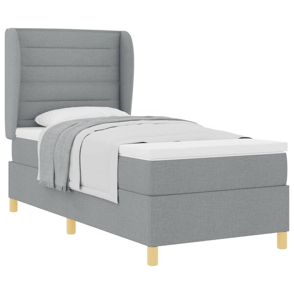 vidaXL Boxspring posteľ s matracom tmavo&scaron;ed&aacute; 90x190 cm Svetlosiv&aacute;