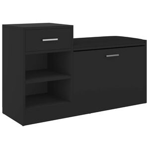 vidaXL Lavica na top&aacute;nky čierna 94,5x31x57 cm kompozitn&eacute; drevo