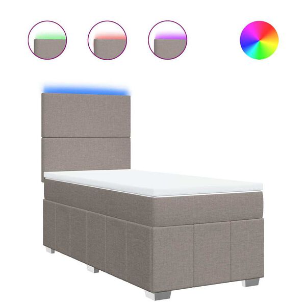 vidaXL Posteľn&yacute; r&aacute;m boxsping s matracom sivohned&yacute; 80x200 cm l&aacute;tka