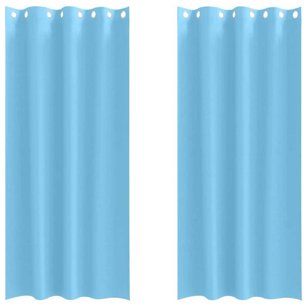 vidaXL Z&aacute;clony na zatemnenie s kr&uacute;žkami 2 pcs Svetlomodr&aacute; 245 x 140 cm