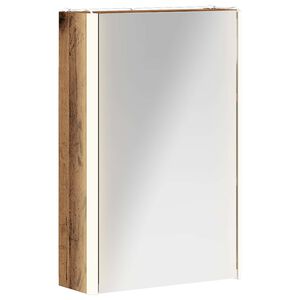 vidaXL K&uacute;peľňov&aacute; zrkadlov&aacute; skrinka Star&eacute; drevo 33 x 11,5 x 50 cm