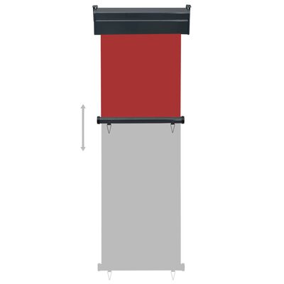 vidaXL Bočná markíza na balkón 60x250 cm, červená