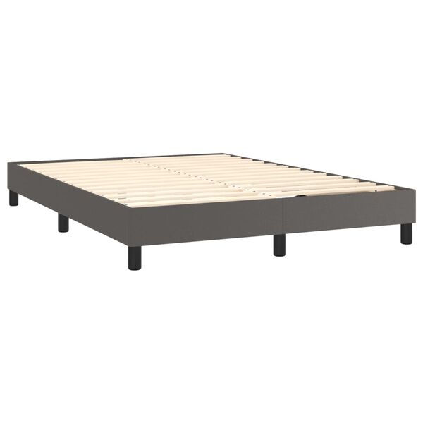 vidaXL Boxspring posteľ s matracom sivá 140x190 cm umelá koža