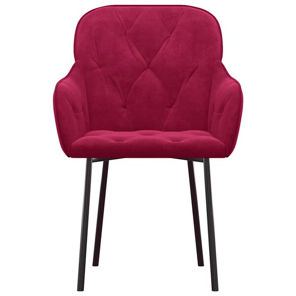 vidaXL Jedálenské stoličky 2 ks vínovo-červené zamatové