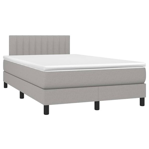 vidaXL Boxspring posteľ s matracom bledosiv&aacute; 120x190 cm l&aacute;tka