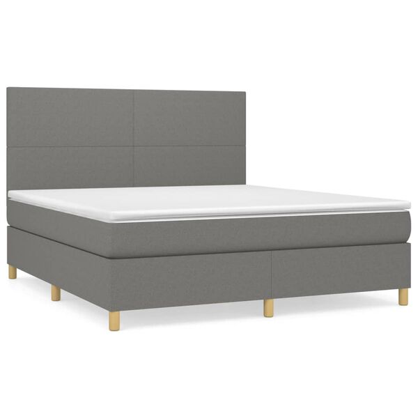 vidaXL Boxspring posteľ s matracom tmavosiv&aacute; 160x200 cm l&aacute;tka