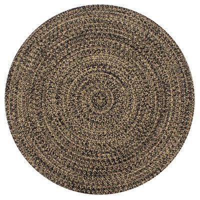 vidaXL Ručne vyrobený jutový koberec čierny a prírodný 150 cm