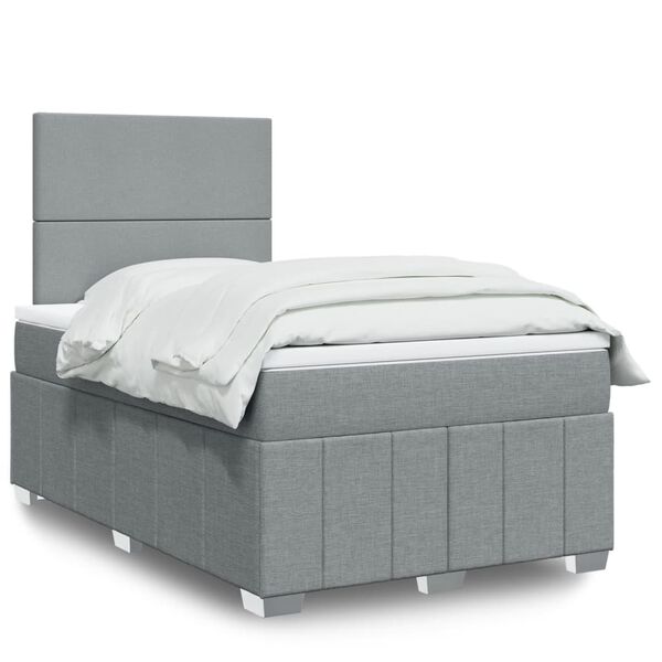 vidaXL Boxspring posteľ s matracom bledosiv&aacute; 120x190 cm l&aacute;tka