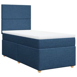 vidaXL Posteľn&yacute; r&aacute;m boxspring s matracom modr&yacute; 90x190 cm l&aacute;tka
