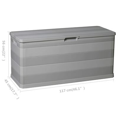vidaXL Záhradný úložný box sivý 117x45x56 cm