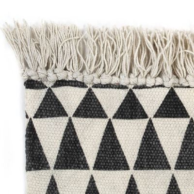 vidaXL Kilim koberec čierno/biely 160x230 cm bavlnený vzorovaný