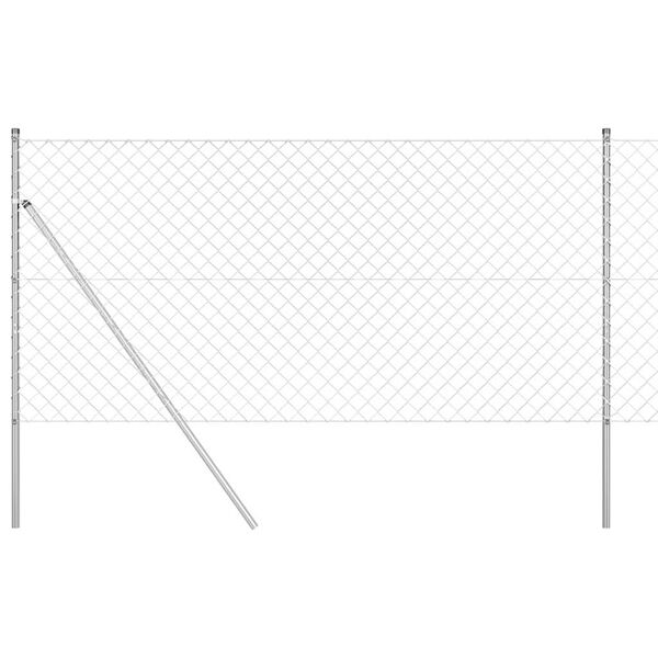 vidaXL Stĺp na plot. Strieborn&aacute; 10 x 1,4 m (60 x 60 mm mriežka) Oceľ