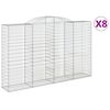 vidaXL Obl&uacute;kov&eacute; gabi&oacute;nov&eacute; ko&scaron;e 8ks 300x50x180/200cm pozinkovan&eacute; železo
