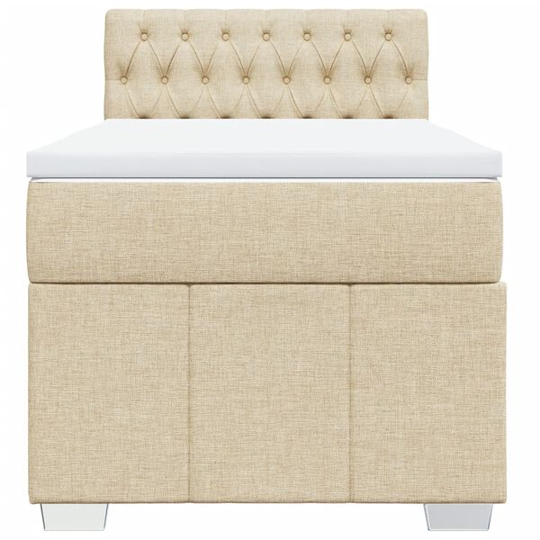 vidaXL Posteľn&yacute; r&aacute;m boxsping s matracom kr&eacute;mov&yacute; 80x200 cm l&aacute;tka