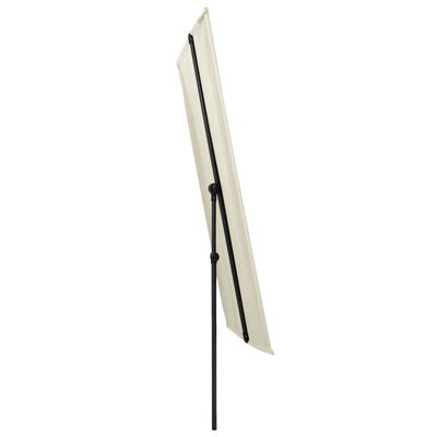 vidaXL Vonkajší slnečník s hliníkovou tyčou 2x1,5 m, pieskovo biely