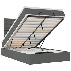 vidaXL Osmansk&aacute; posteľ s matracom a LED tmavosiv&aacute; 120x190 cm l&aacute;tka