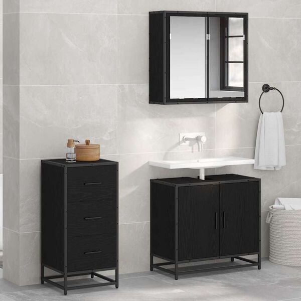 vidaXL Serv&iacute;rovacia skriňa Čierny dub 35,5 x 35 x 76 cm