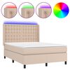 vidaXL Boxspring posteľ matrac a LED kapuč&iacute;nov&aacute; 140x200 cm umel&aacute; koža