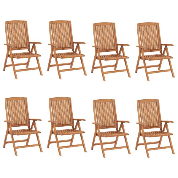 vidaXL Skl&aacute;pacie z&aacute;hradn&eacute; stoličky s podložkami 8 ks t&iacute;kov&yacute; mas&iacute;v