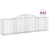 vidaXL Obl&uacute;kov&eacute; gabionov&eacute; ko&scaron;e 12ks 300x30x80/100cm pozinkovan&eacute; železo