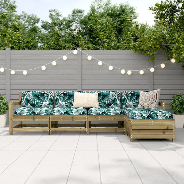 vidaXL 5-dielna z&aacute;hradn&aacute; s&uacute;prava pohoviek impregnovan&aacute; borovica