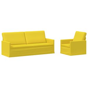 vidaXL Sada pohoviek 2 pcs Svetložlt&aacute; L&aacute;tka