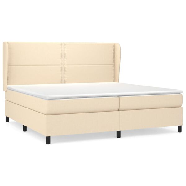 vidaXL Boxspring posteľ s matracom kr&eacute;mov&aacute; 200x200 cm l&aacute;tka