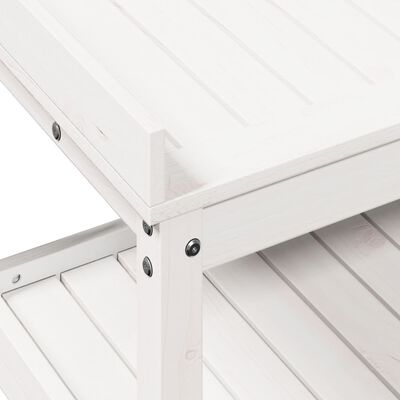 vidaXL Stôl na presádzanie s policami biely 82,5x45x86,5 cm borovica