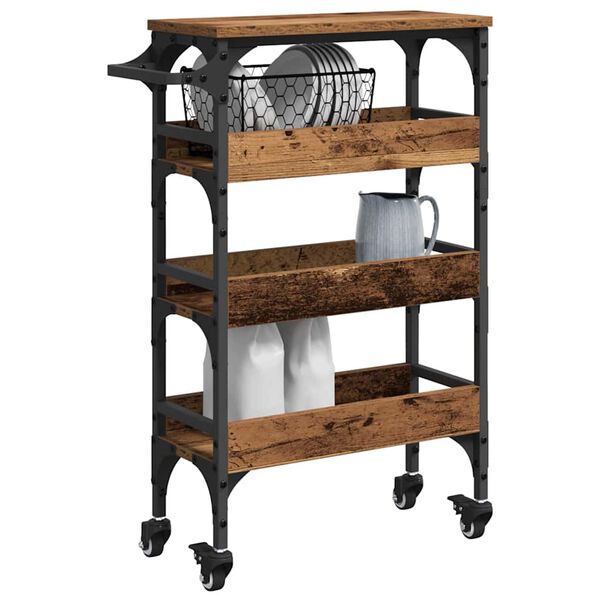 vidaXL Kuchynsk&yacute; voz&iacute;k Star&eacute; drevo 53 x 20 x 76 cm Kompozitn&eacute; drevo