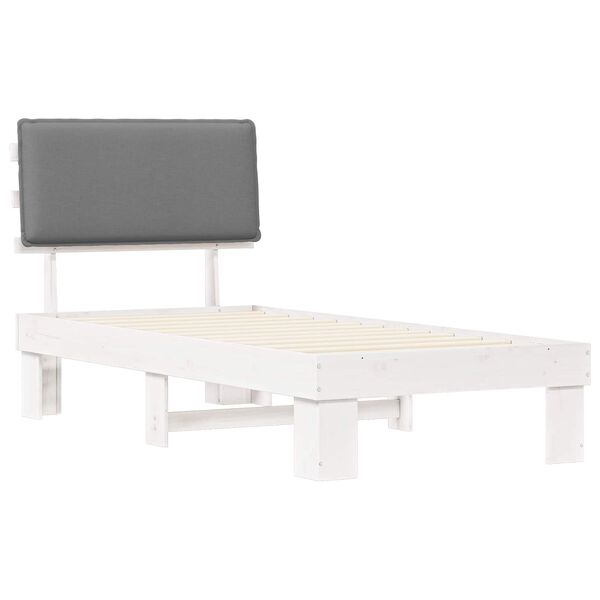 vidaXL Rám postele s čalúneným čelom Svetlosivá 100 x 200 cm