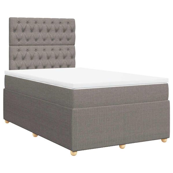 vidaXL Boxspring posteľ s matracom sivohned&yacute; 120x200 cm l&aacute;tka