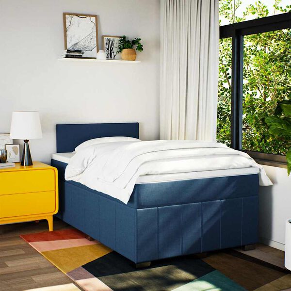 vidaXL Boxspring posteľ s matracom modr&aacute; 120x200 cm l&aacute;tka