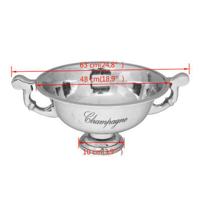vidaXL Chladič na šampanské v tvare víťazného pohára strieborný hliníkový