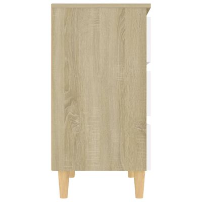 vidaXL Komoda, biela a dub sonoma 60x35x69 cm, kompozitné drevo