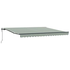 vidaXL Sklopn&aacute; mark&iacute;za Zelen&aacute; a biela 400 &times; 350 cm Tkanina a hlin&iacute;k