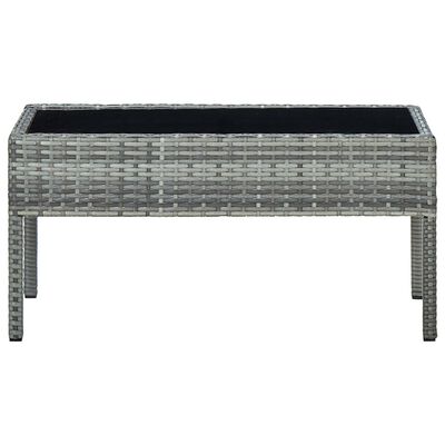 vidaXL Záhradný stôl sivý 75x40x37 cm polyratanový
