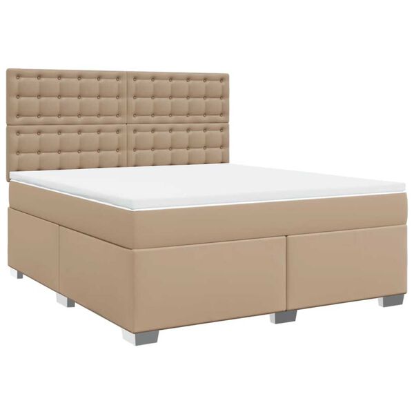 vidaXL Boxspring posteľ s matracom kapuč&iacute;nov&aacute; 180x200 cm umel&aacute; koža