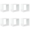 vidaXL N&aacute;stenn&eacute; police 6 ks leskl&eacute; biele 22x15x22 cm