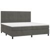 vidaXL Posteľn&yacute; r&aacute;m boxspring s matracom tmavosiv&yacute; 200x200 cm zamat