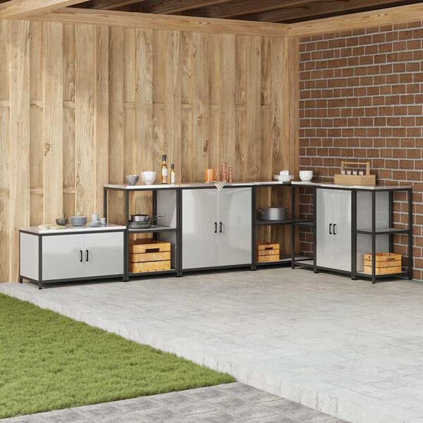 vidaXL &Uacute;ložisko v kuchyni s poličkou Strieborn&aacute; 60 x 50 x 92 cm Oceľ