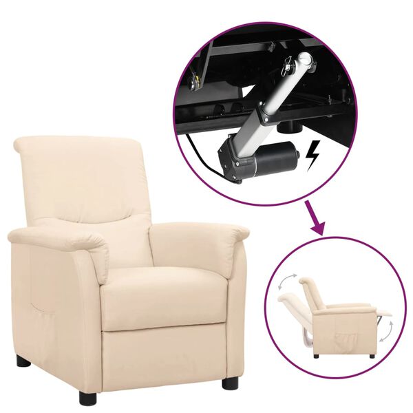 vidaXL Zdv&iacute;hacie kreslo kr&eacute;mov&eacute; l&aacute;tka