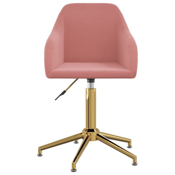 vidaXL Otočn&eacute; jed&aacute;lensk&eacute; stoličky 4 ks ružov&eacute; zamatov&eacute;