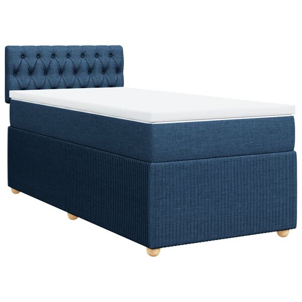 vidaXL Boxspring posteľ s matracom modr&aacute; 100x200 cm l&aacute;tka