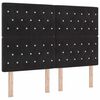 vidaXL LED hlavov&aacute; doska s LED p&aacute;sikmi Čierny 160 cm Zamat
