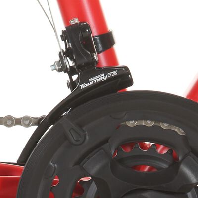 vidaXL Horský bicykel 21 rýchlostí 27,5" koleso 38 cm rám červený