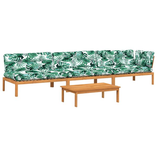 vidaXL 4-dielna z&aacute;hradn&aacute; paletov&aacute; s&uacute;prava pohoviek s vank&uacute;&scaron;mi ak&aacute;cia