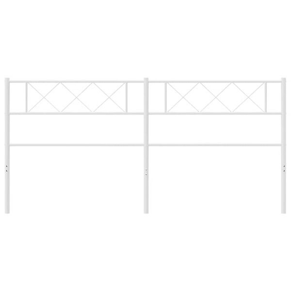 vidaXL Kovov&eacute; n&aacute;hradn&eacute; čelo postele, biele 180 cm
